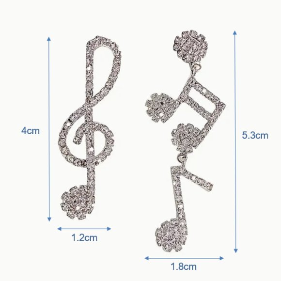 🍏50% OFF/3+...Sparkly Musical Notes Earrings - Picture 9 of 9